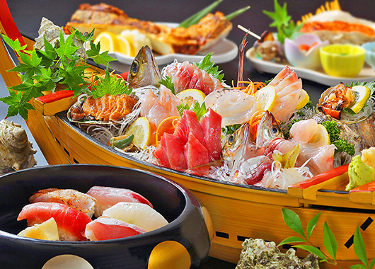 あわび入り舟盛り会席