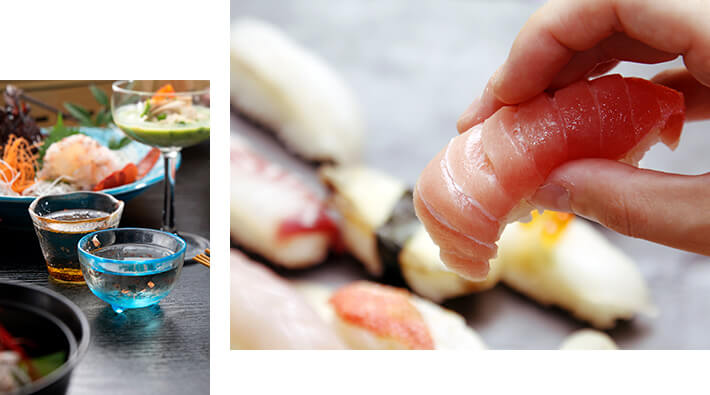 銀鱗荘 ことぶき 旬の贄な幸せ 握りたてにこだわる「地魚の握り鮨」をはじめ、千倉港をメインに、外房・内房で獲れた旬の魚介をふんだんに使用した、季節を感じる「鮨割烹」です。